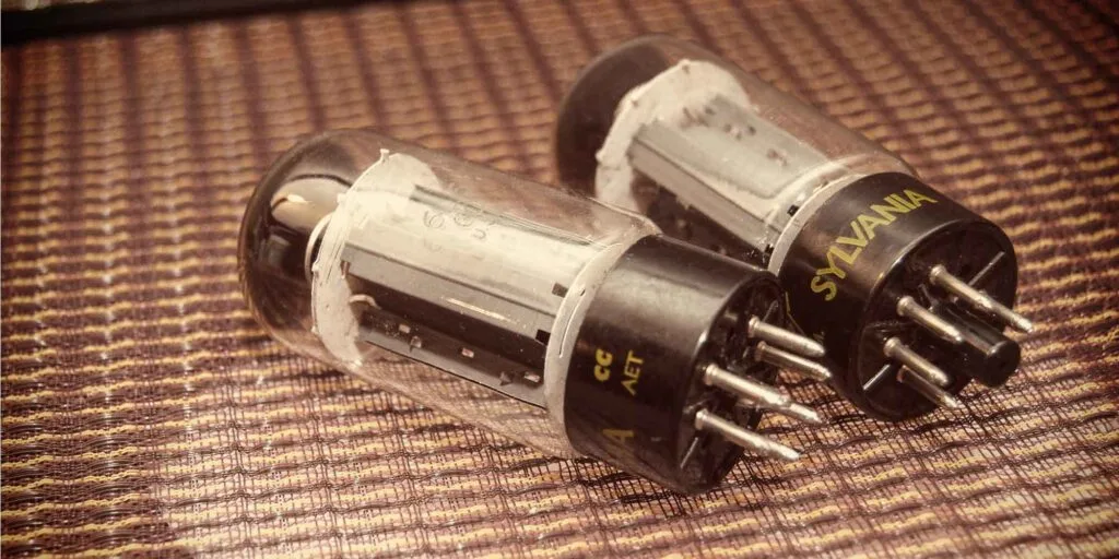 Close up of vintage vacuum tubes